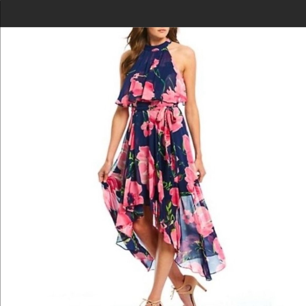 Halter hi lo sheer maxi